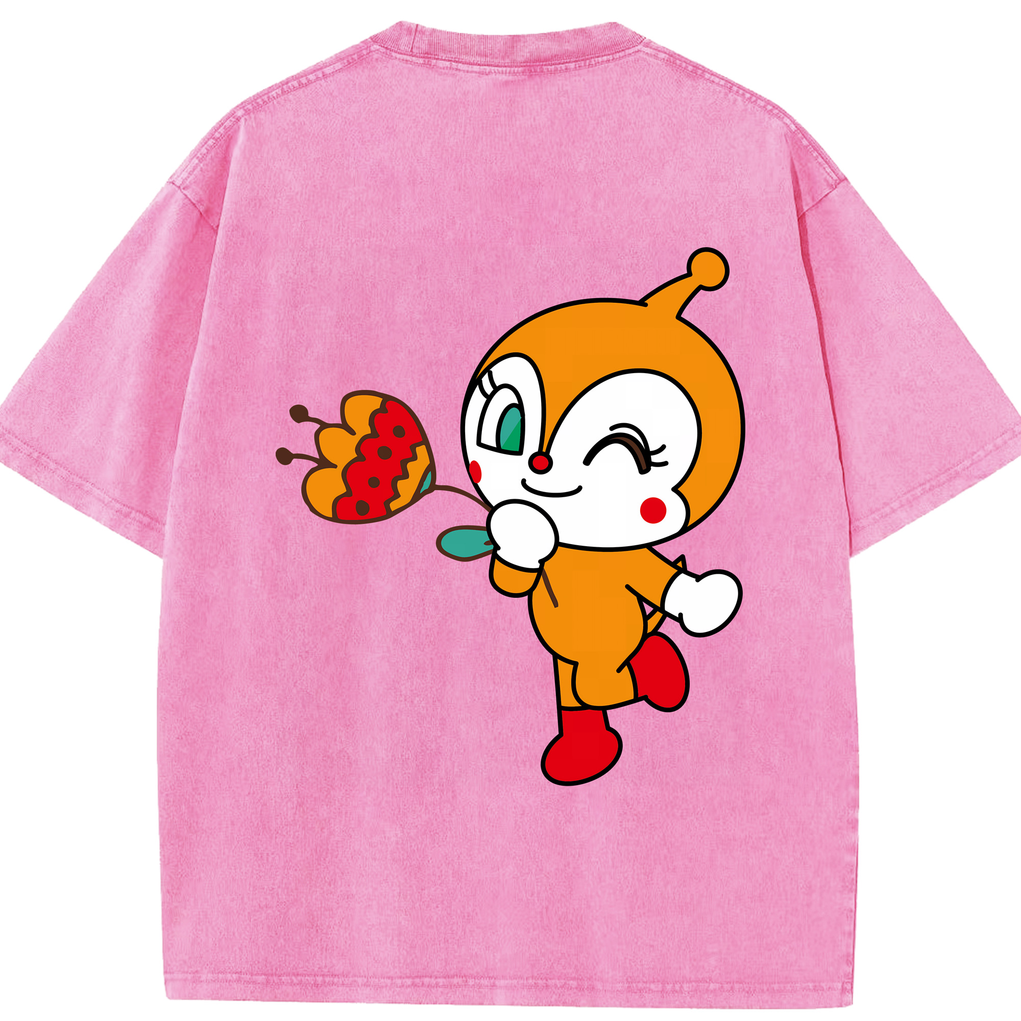（画像用） アンパンマン Anpanman 綿100% ヴィンテージ風 半袖Tシャツ（背面プリント）